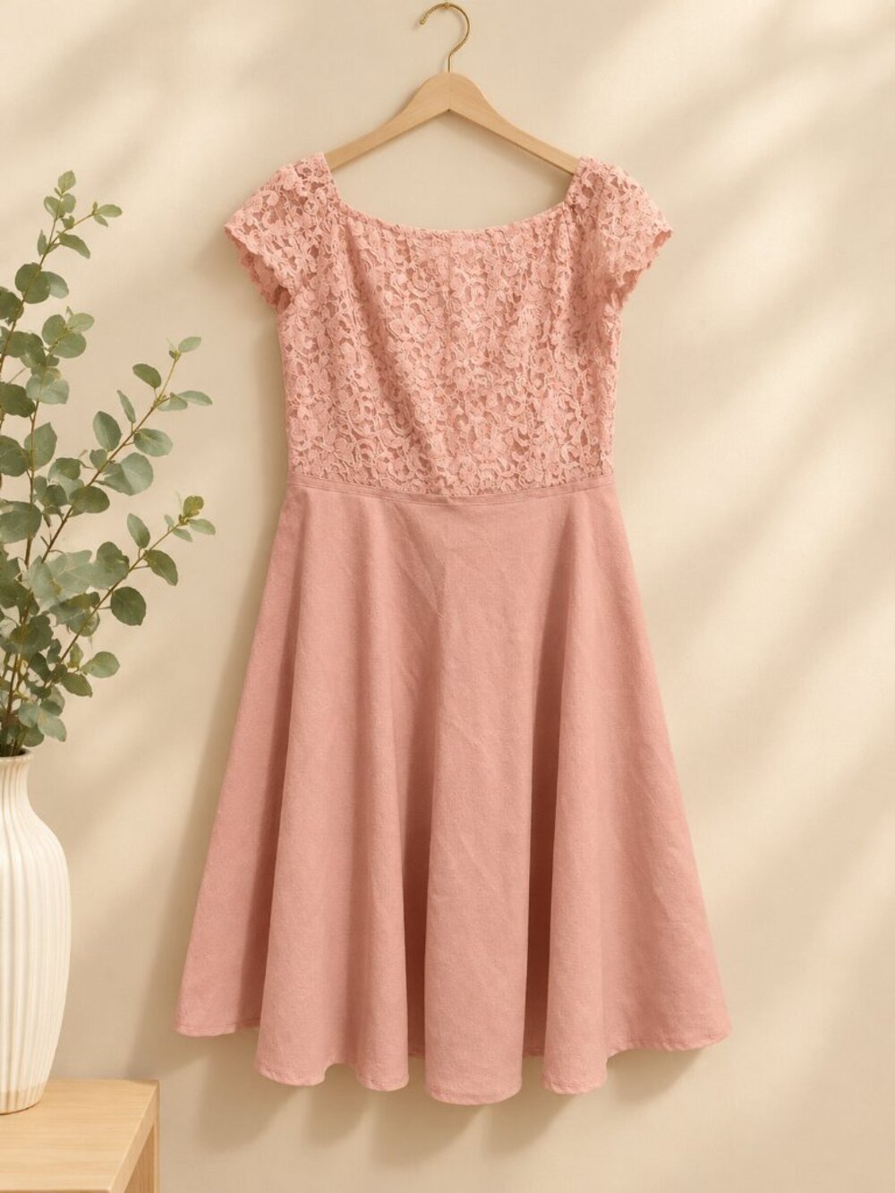 Paperdoll Dusty Pink Lace Bodice A-Line Dress – Size XL